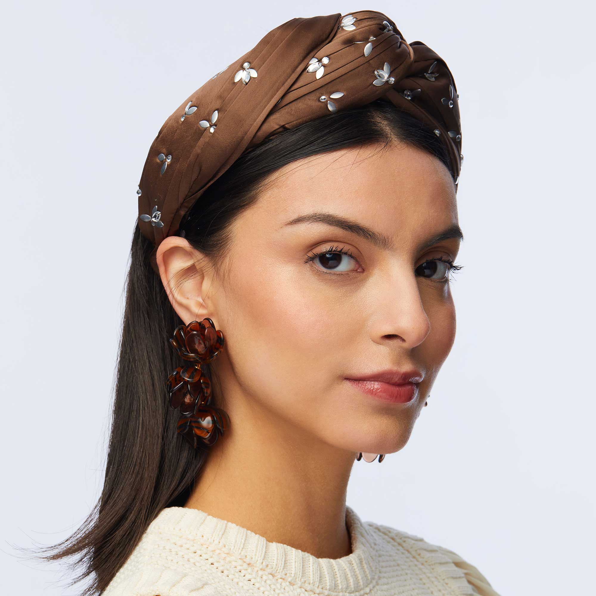 Lele Sadoughi Rootbeer Crystal Honeybee Greta Headband