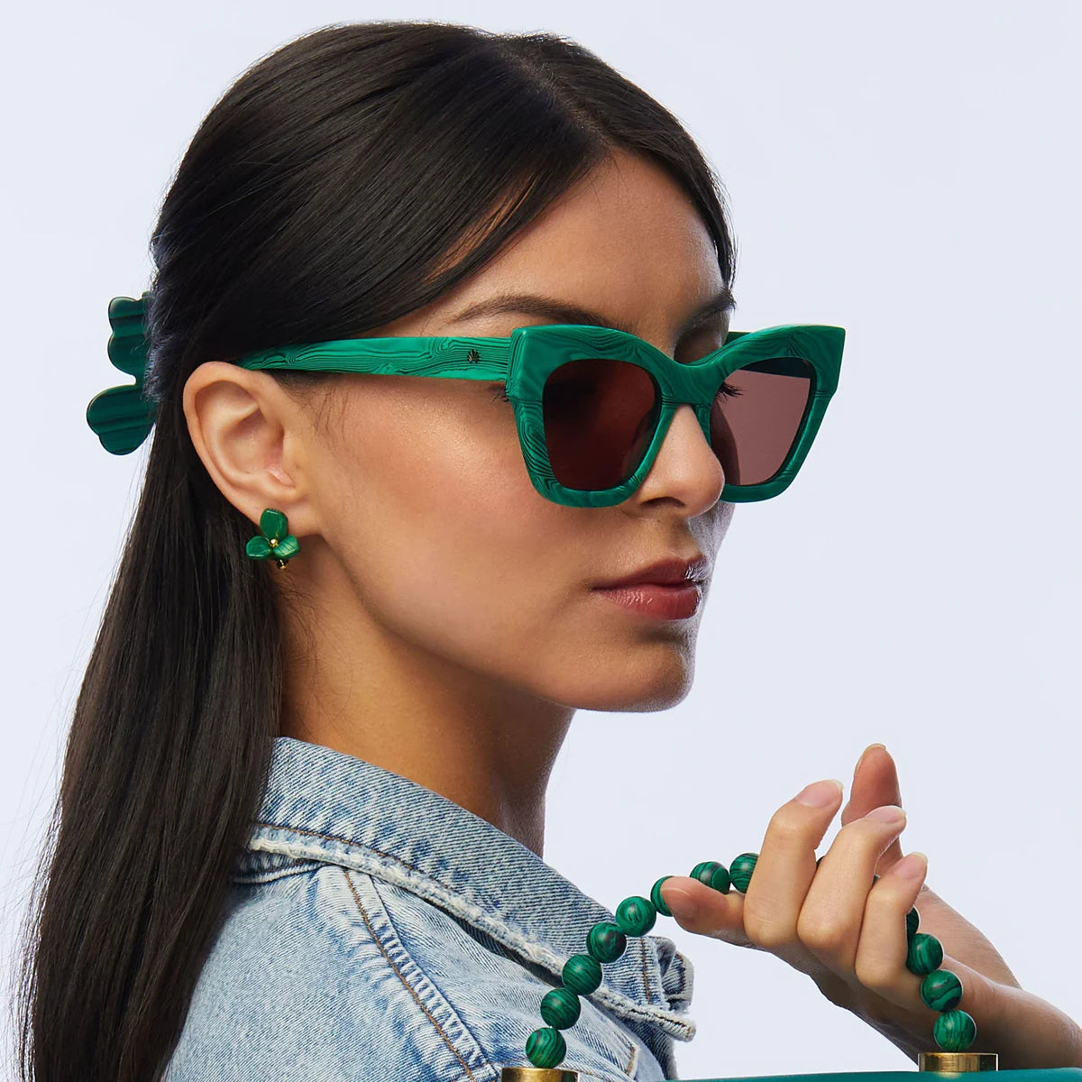 Lele Sadoughi Malachite Lido Sunglasses