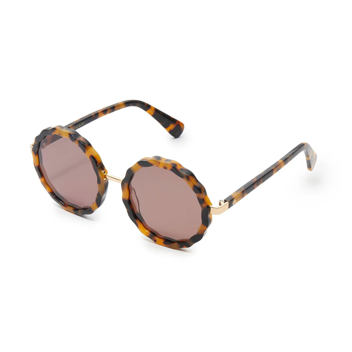 Lele Sadoughi Tortoise Paros Round Sunglasses