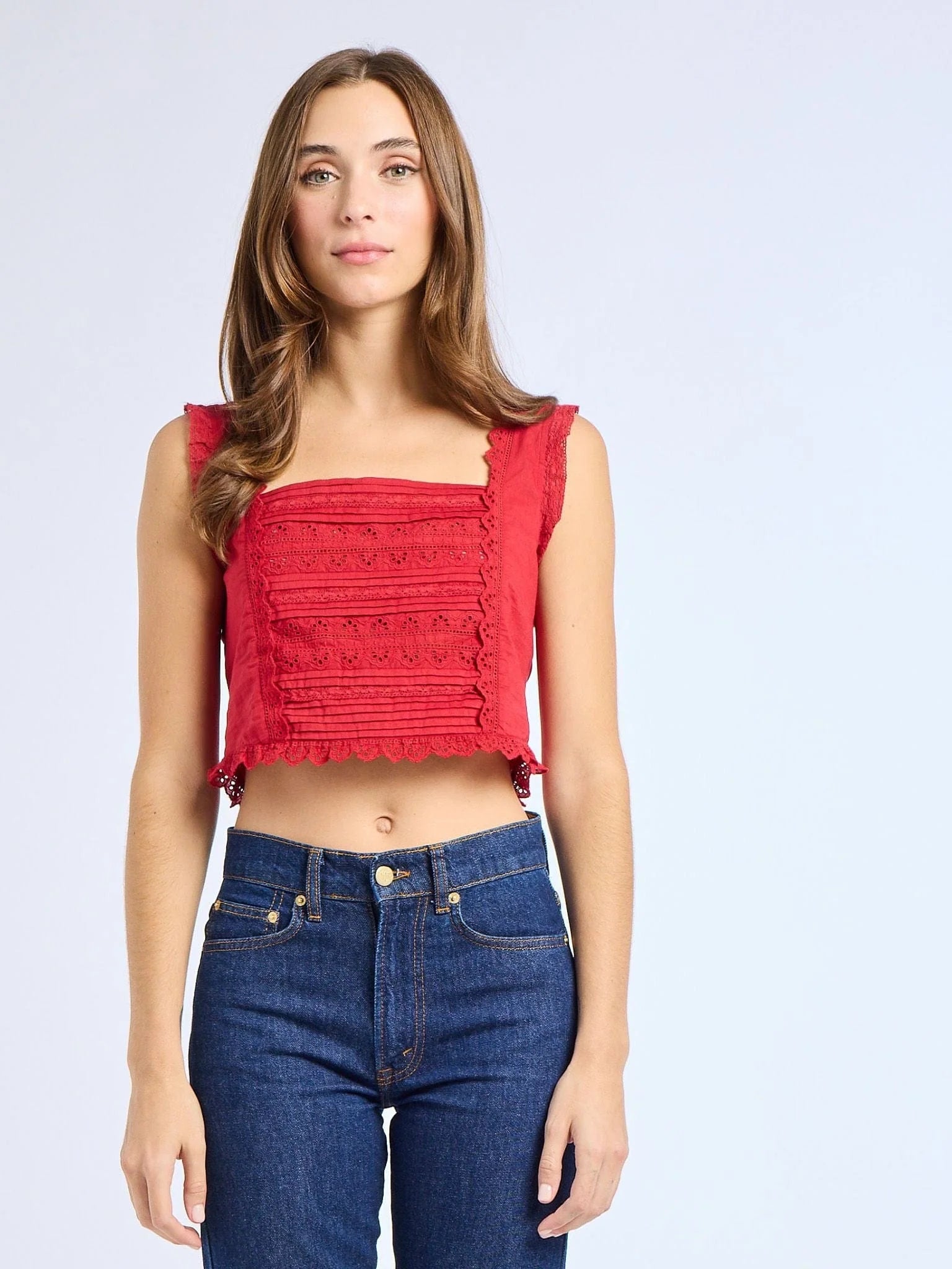 Mille Bessie Top - Cherry Lace