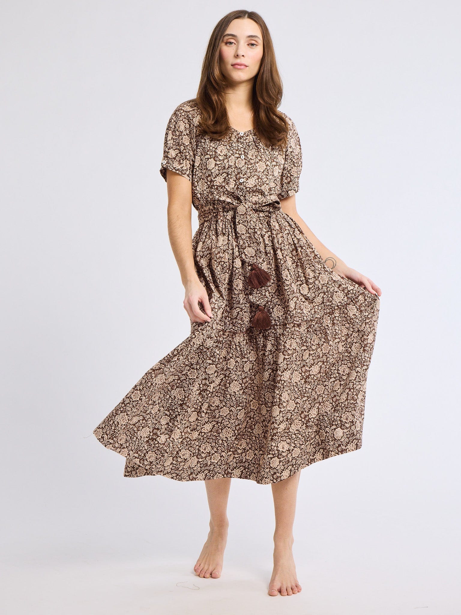 Mille Françoise Skirt - Cocoa Floral