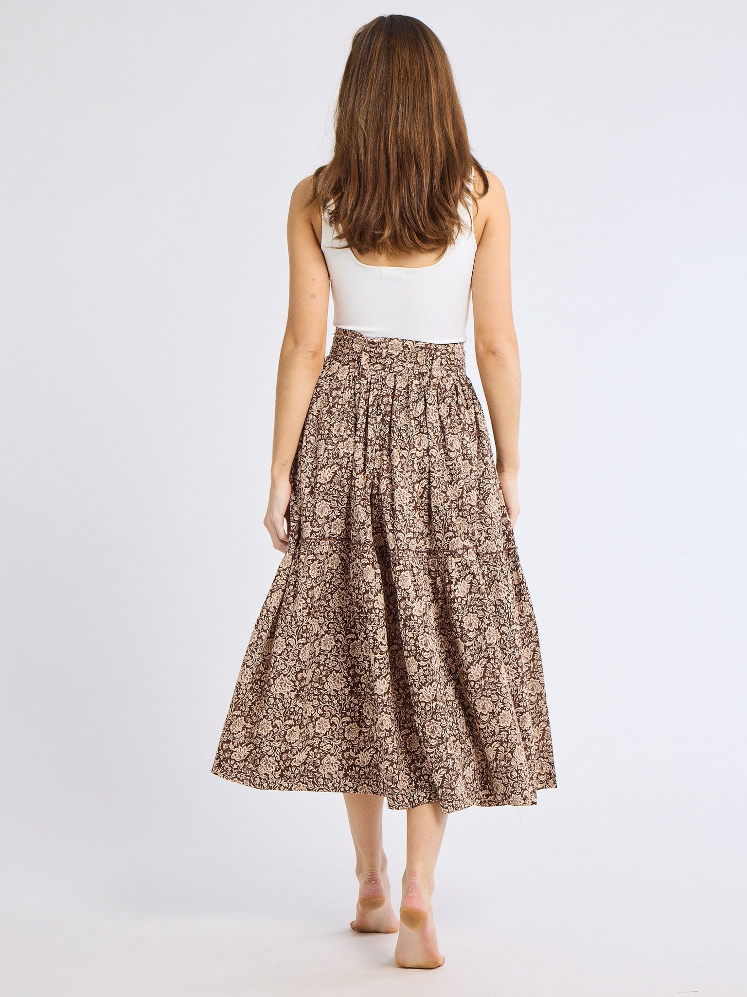 Mille Françoise Skirt - Cocoa Floral