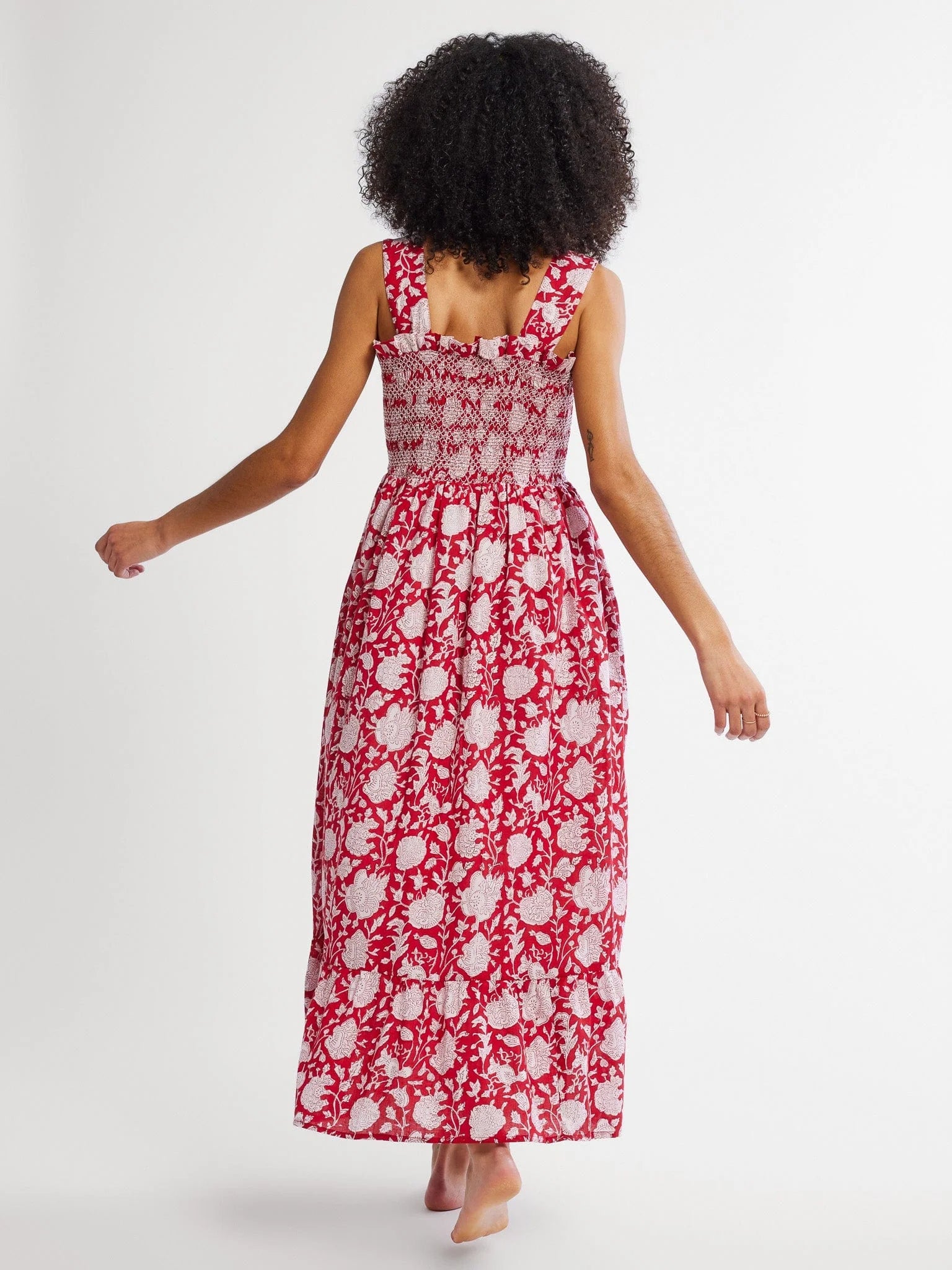 Mille Garden Dress - Red Zinnia