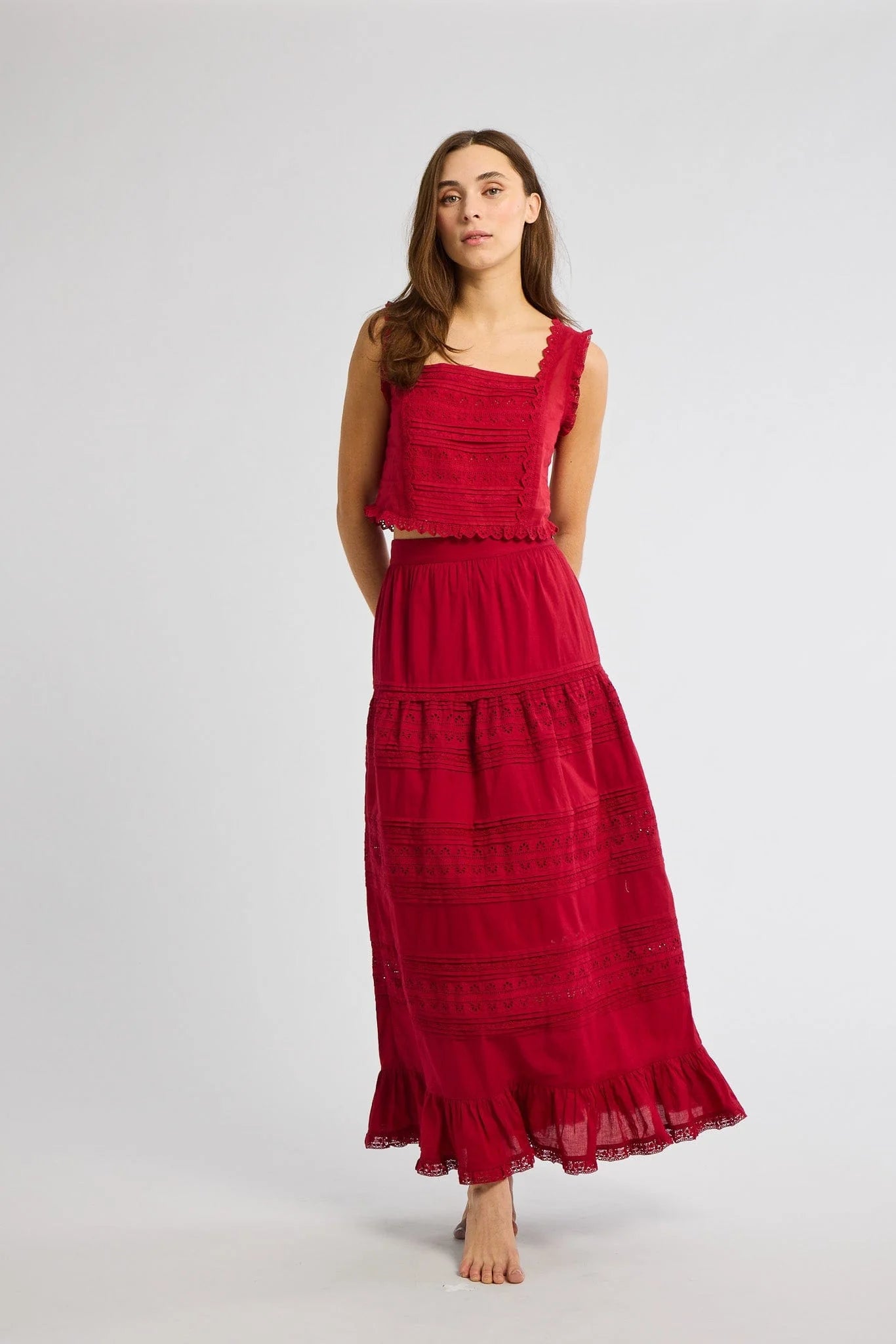 Mille Leni Skirt - Cherry Lace