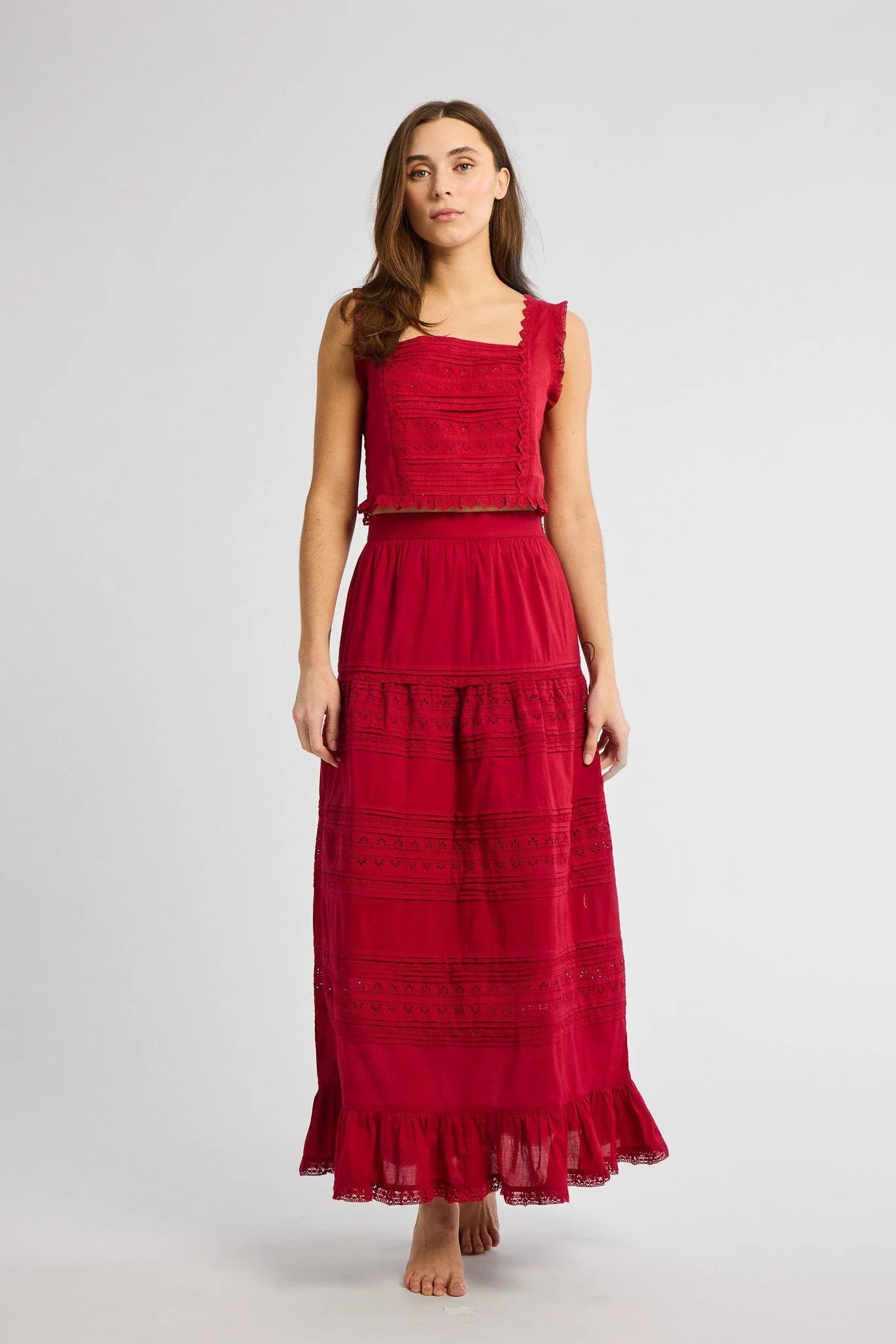 Mille Leni Skirt - Cherry Lace