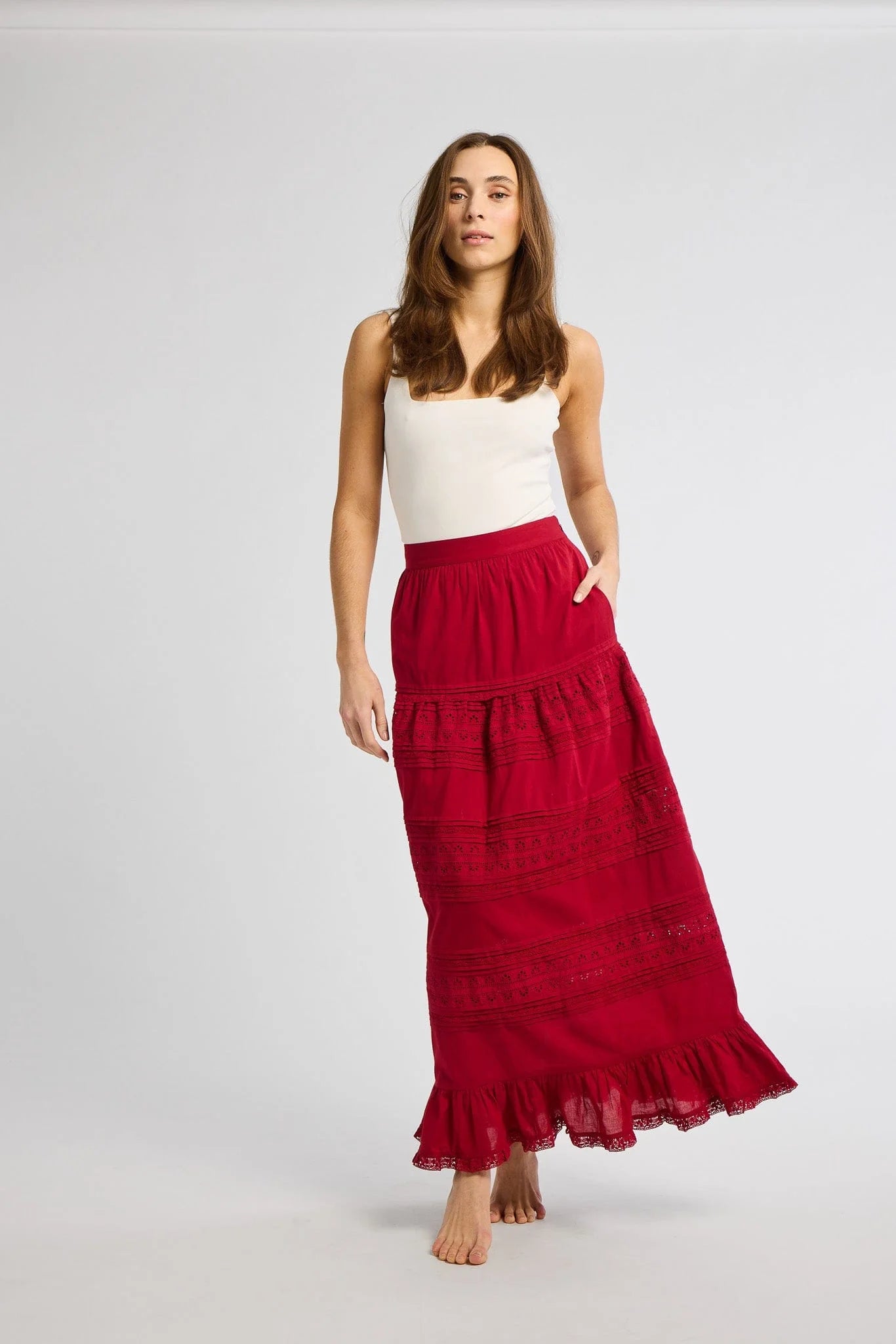 Mille Leni Skirt - Cherry Lace