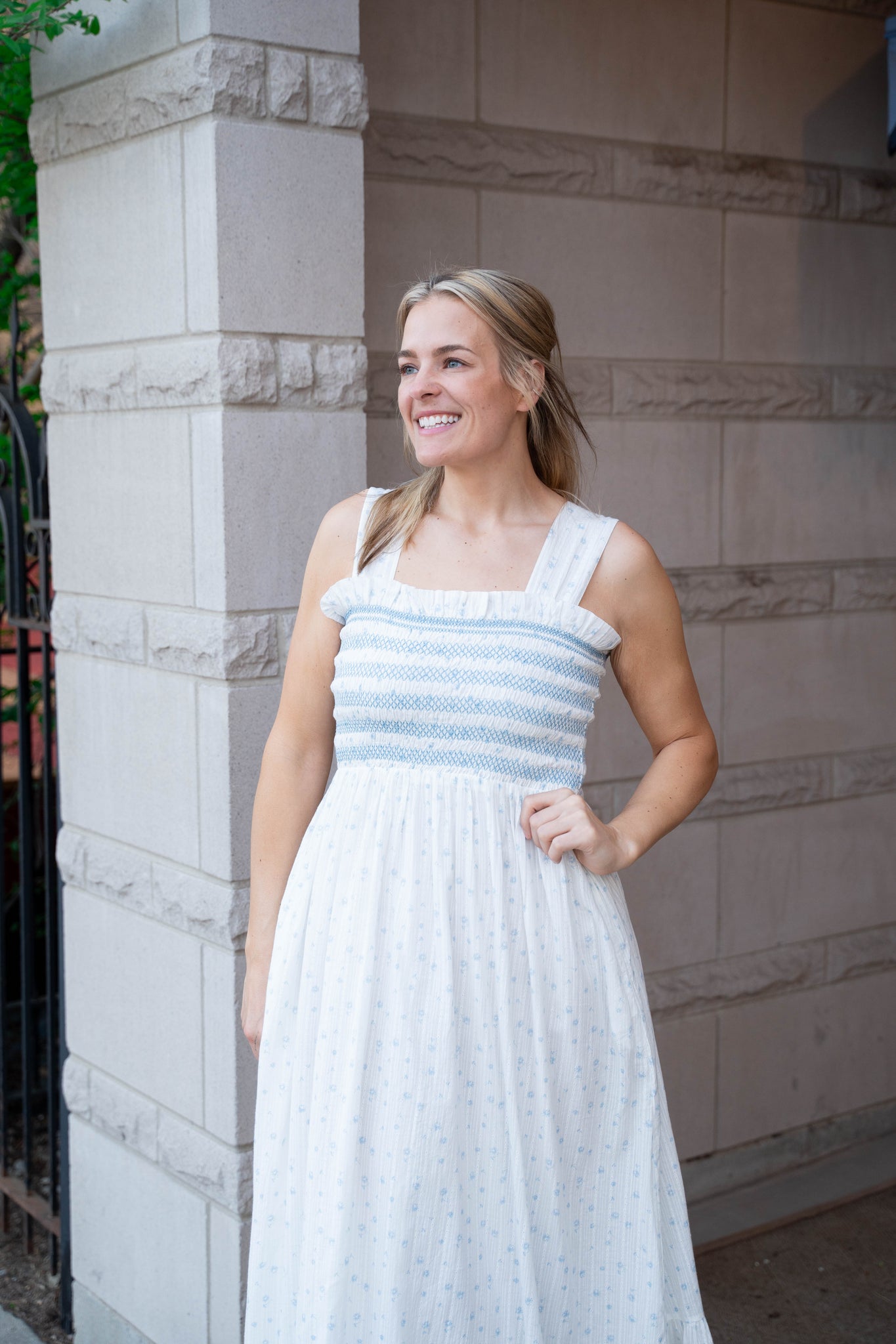 Mille Garden Dress - Blue Flora Batik Chicago Mille Garden Dress - Blue Flora Batik Chicago