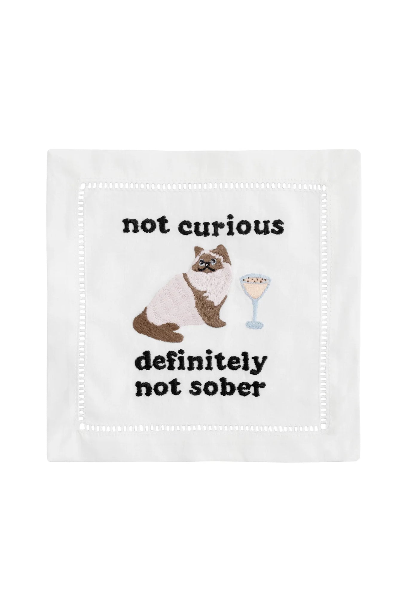 August Morgan Not Curious Cat Cocktail Napkin