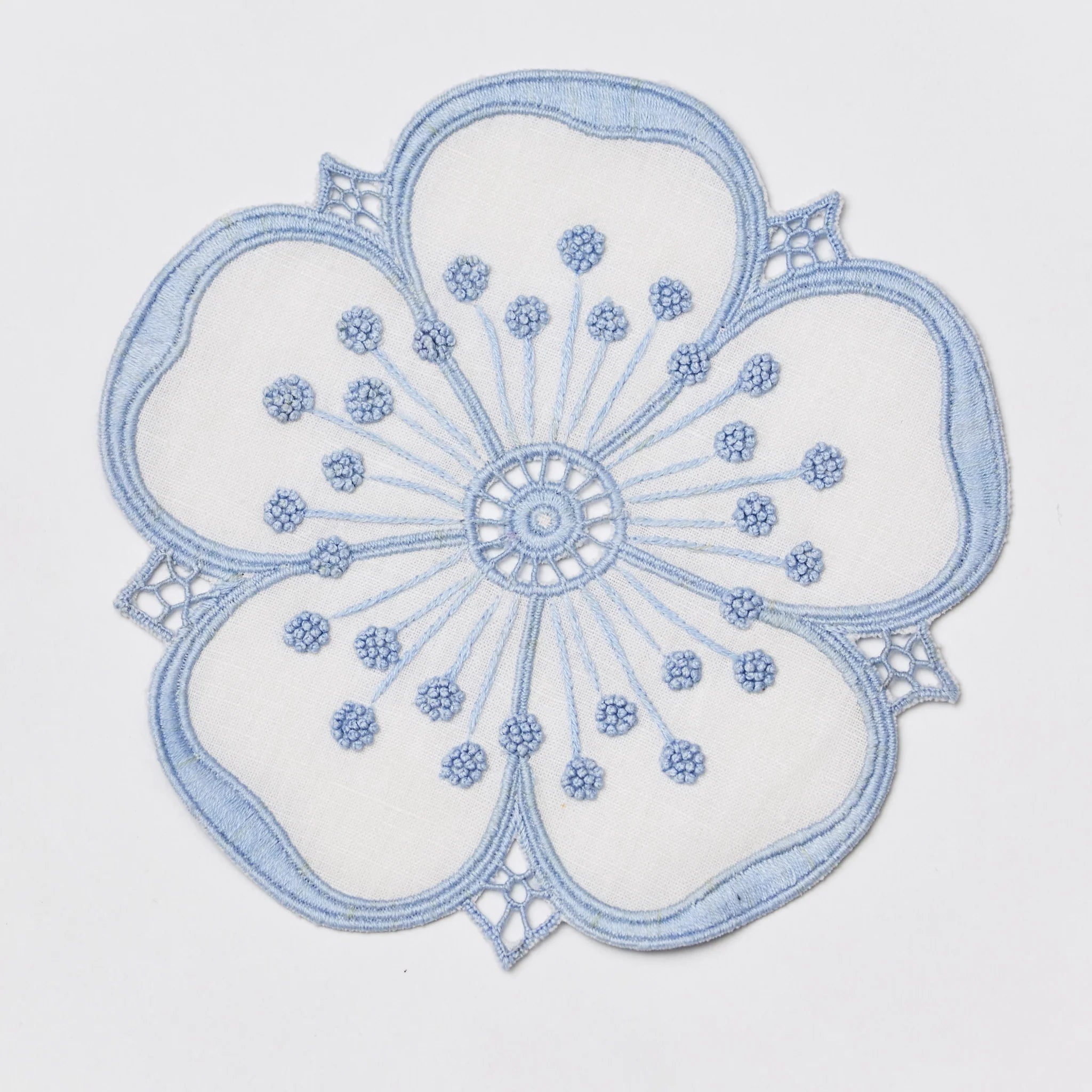 Haute Home Linens Petal Coasters - Blue