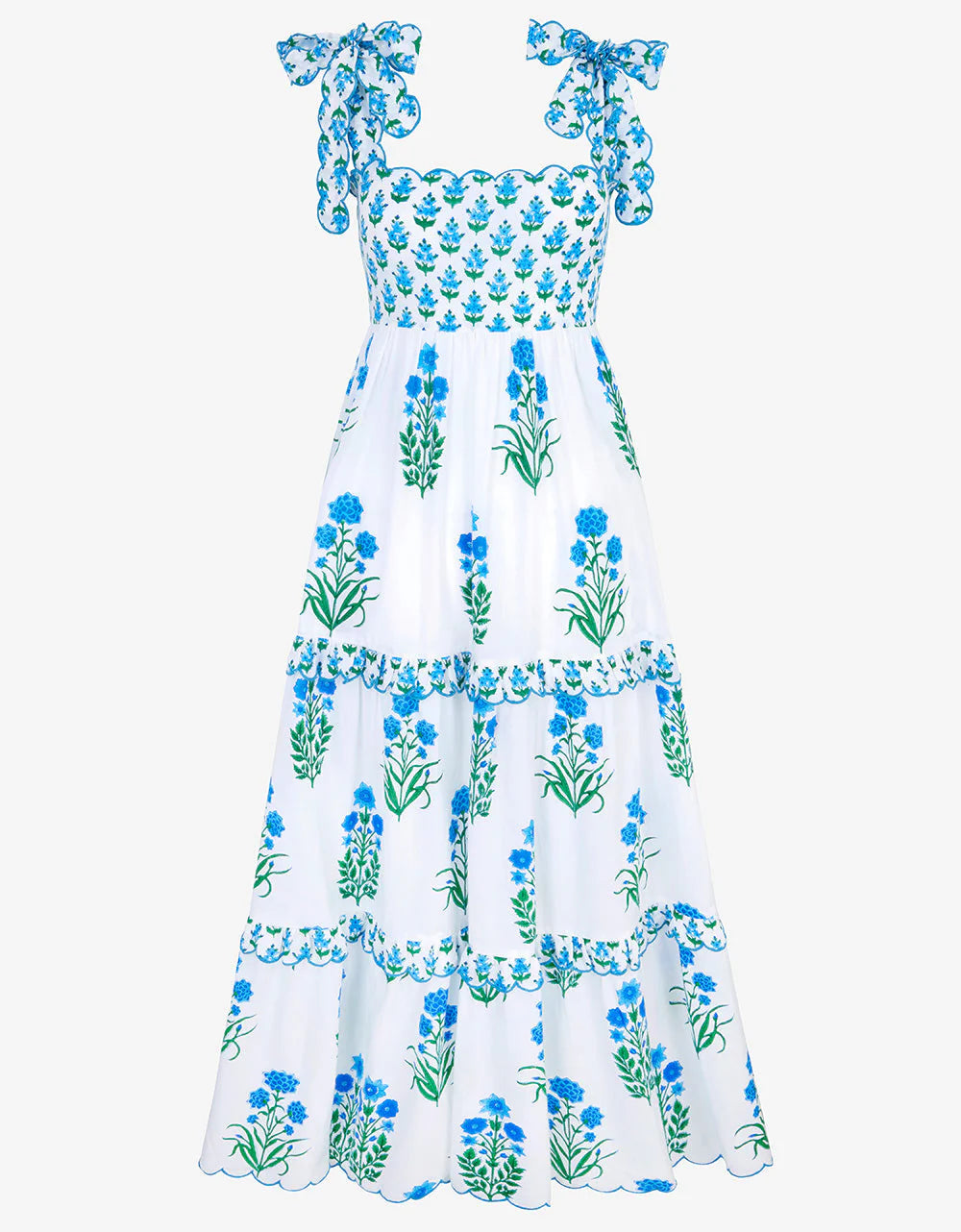 Pink City Prints Athens Dress - Aqua Botanical