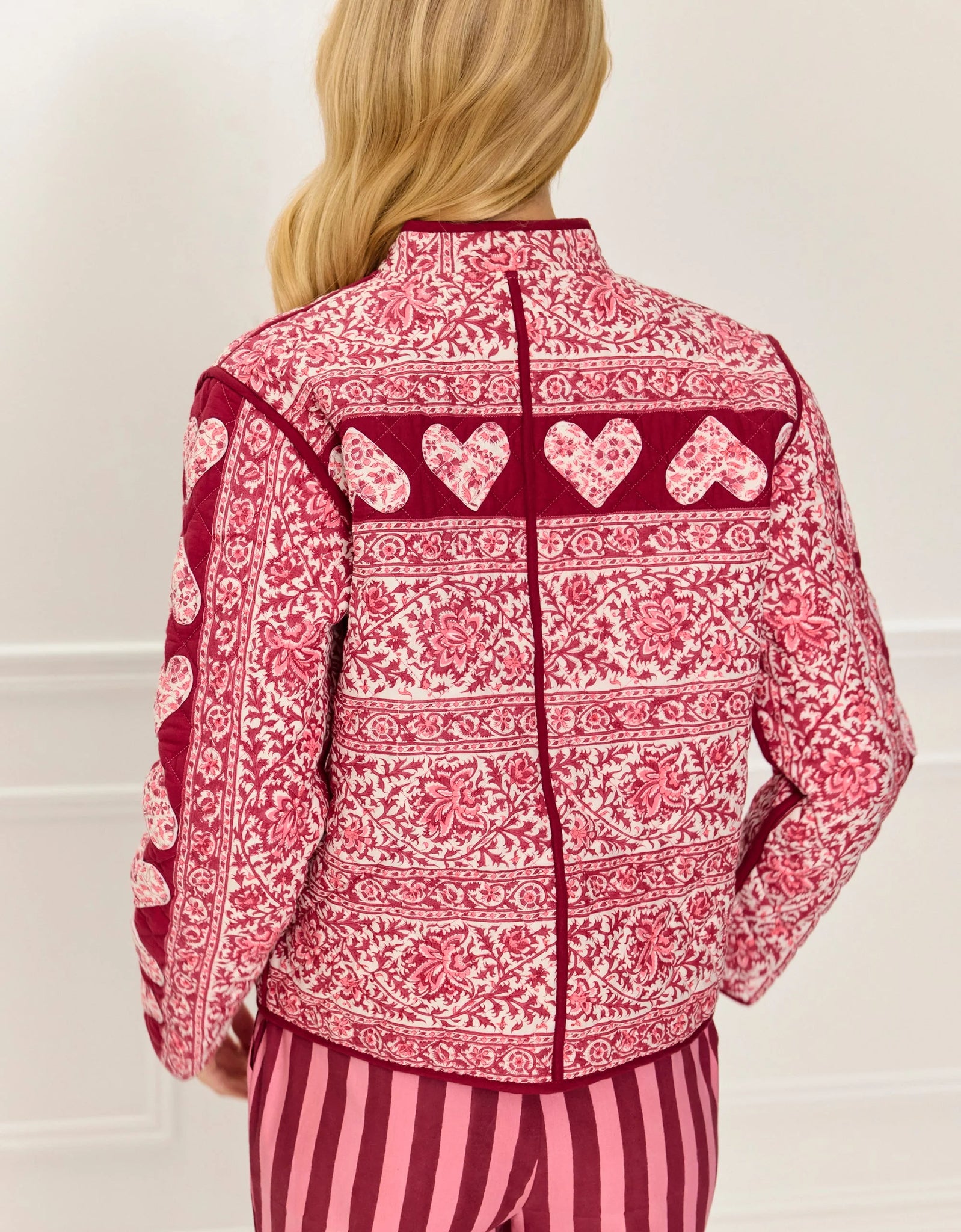 Pink City Prints Penny Jacket - Burgundy Patchwork