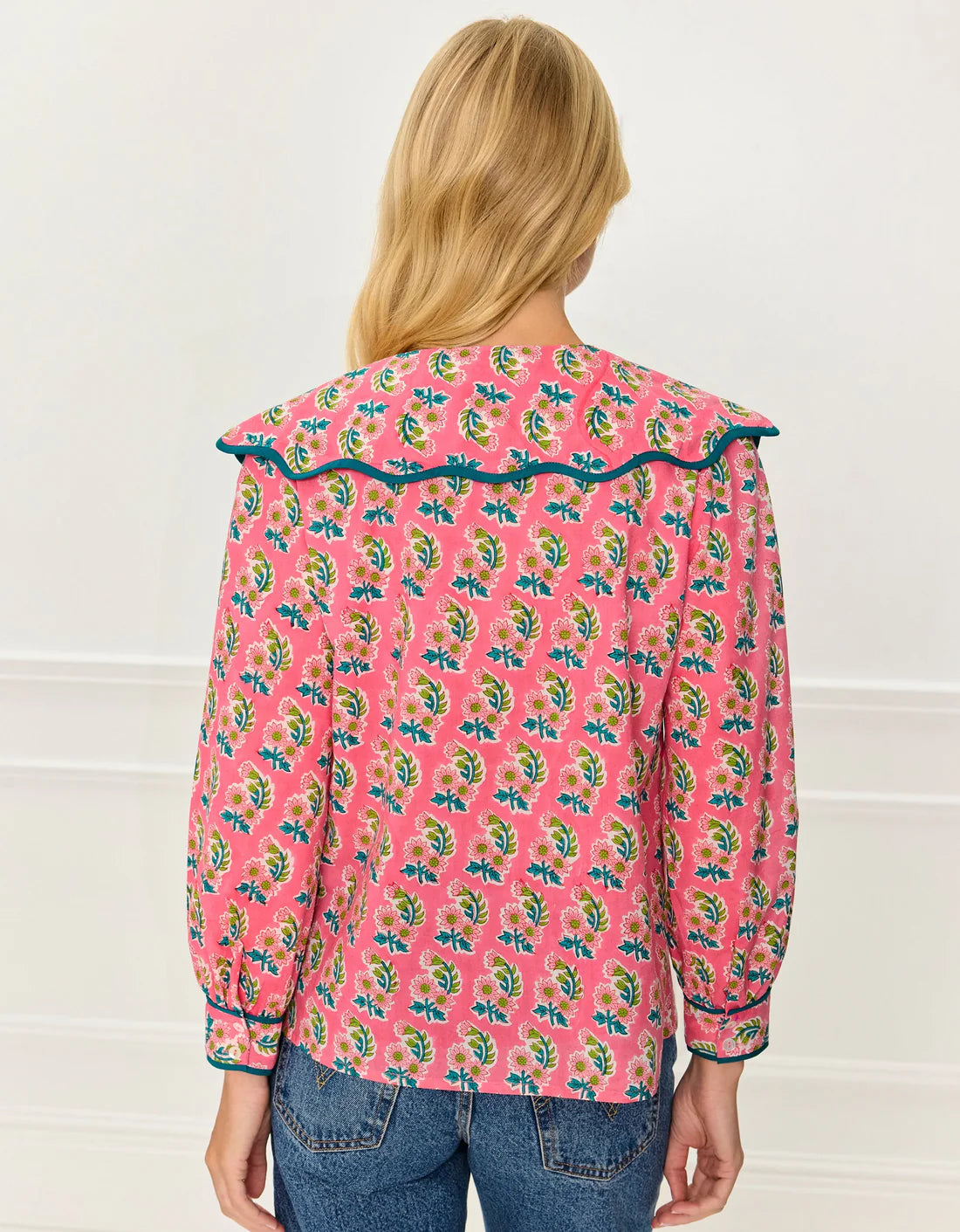 Pink City Prints Apple Blouse - Candy Zinnia