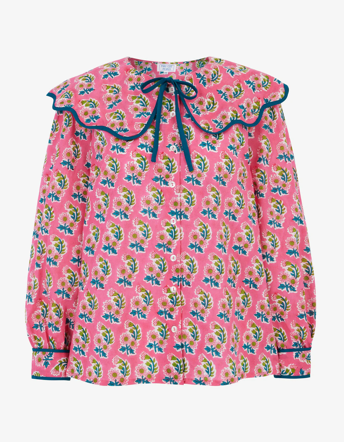 Pink City Prints Apple Blouse - Candy Zinnia
