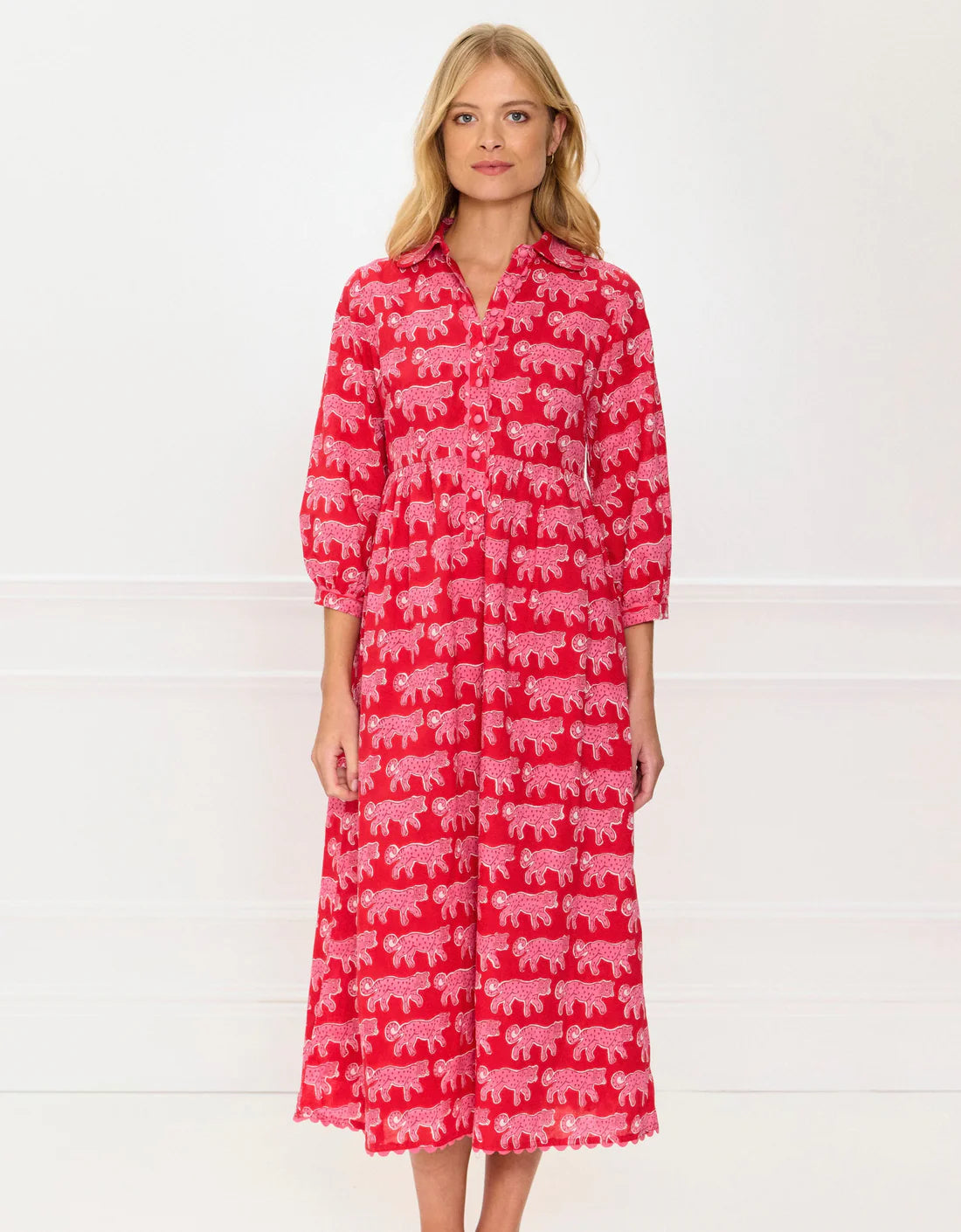 Pink City Prints Gina Dress - Crimson Leopard