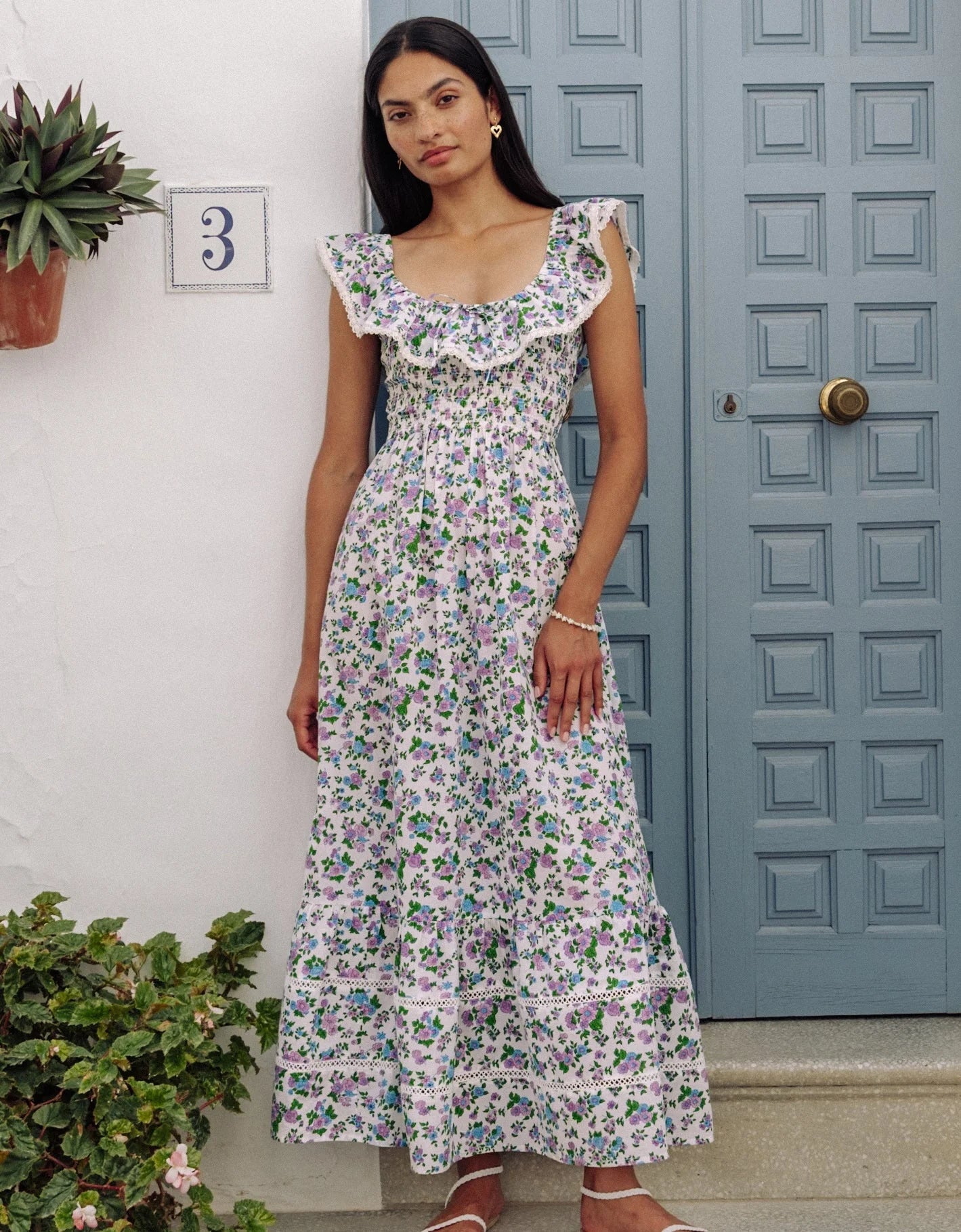 Pink City Prints Susie Dress - Lavender Ditsy