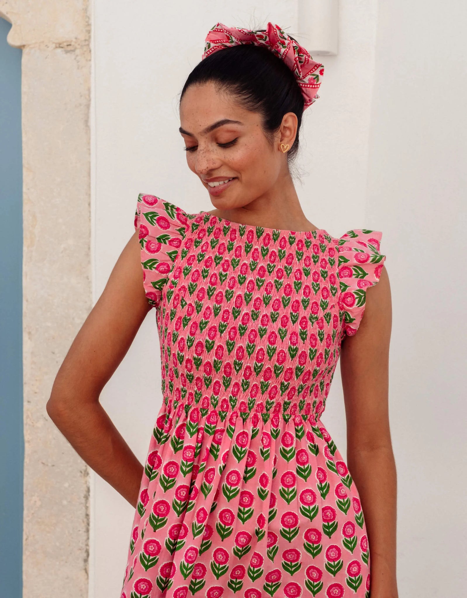 pink city prints strawberry dress Rent Pink City Prints Maree Strawberry print dress - Pink City Prints