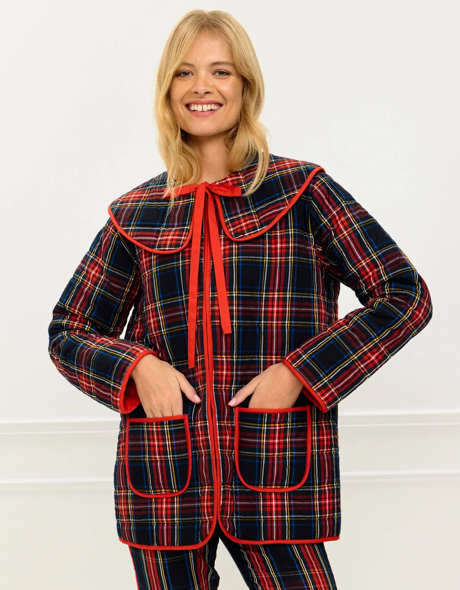 Pink City Prints Simone Jacket - Midnight Tartan