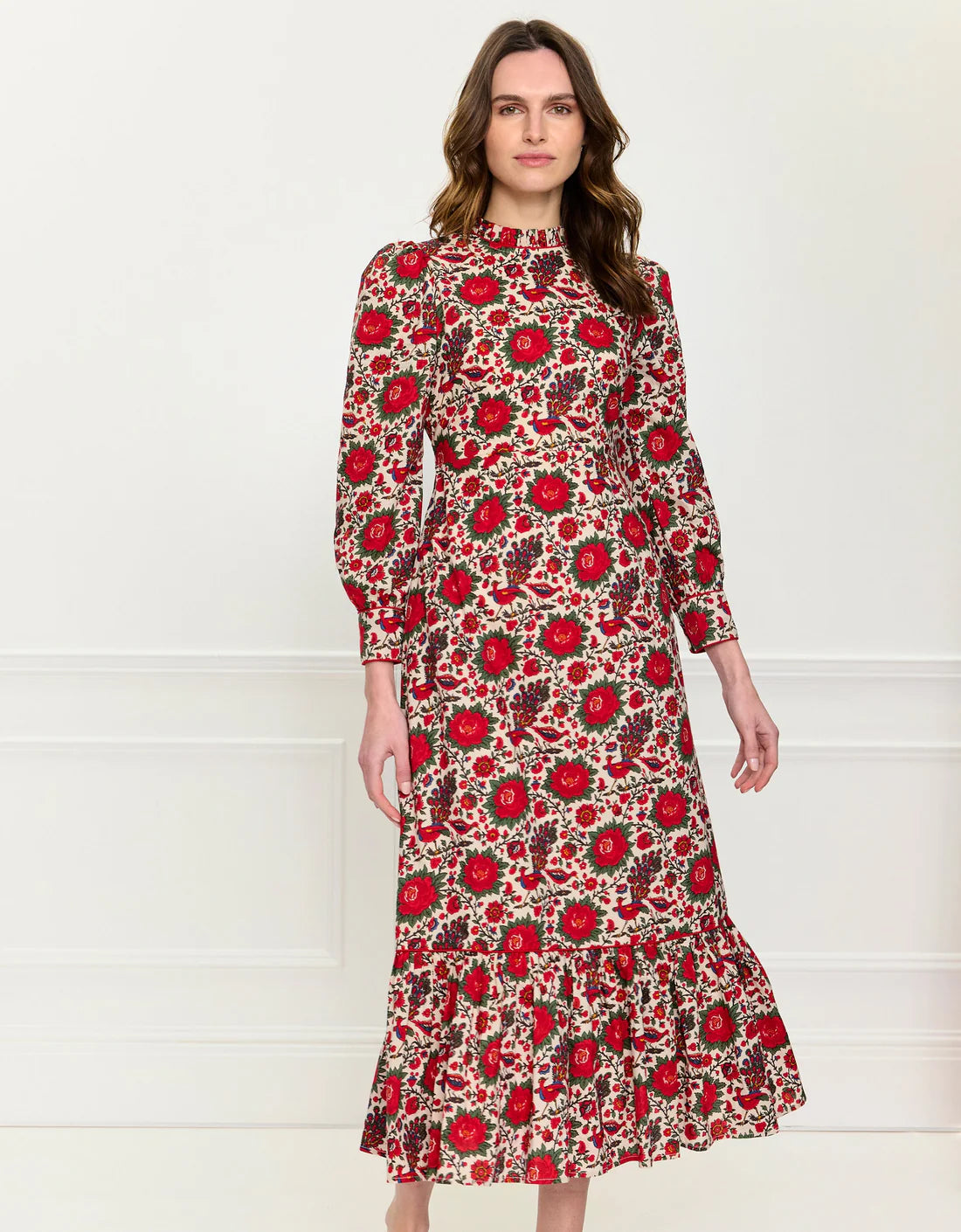 Pink City Prints Petworth Dress - Peony Bird
