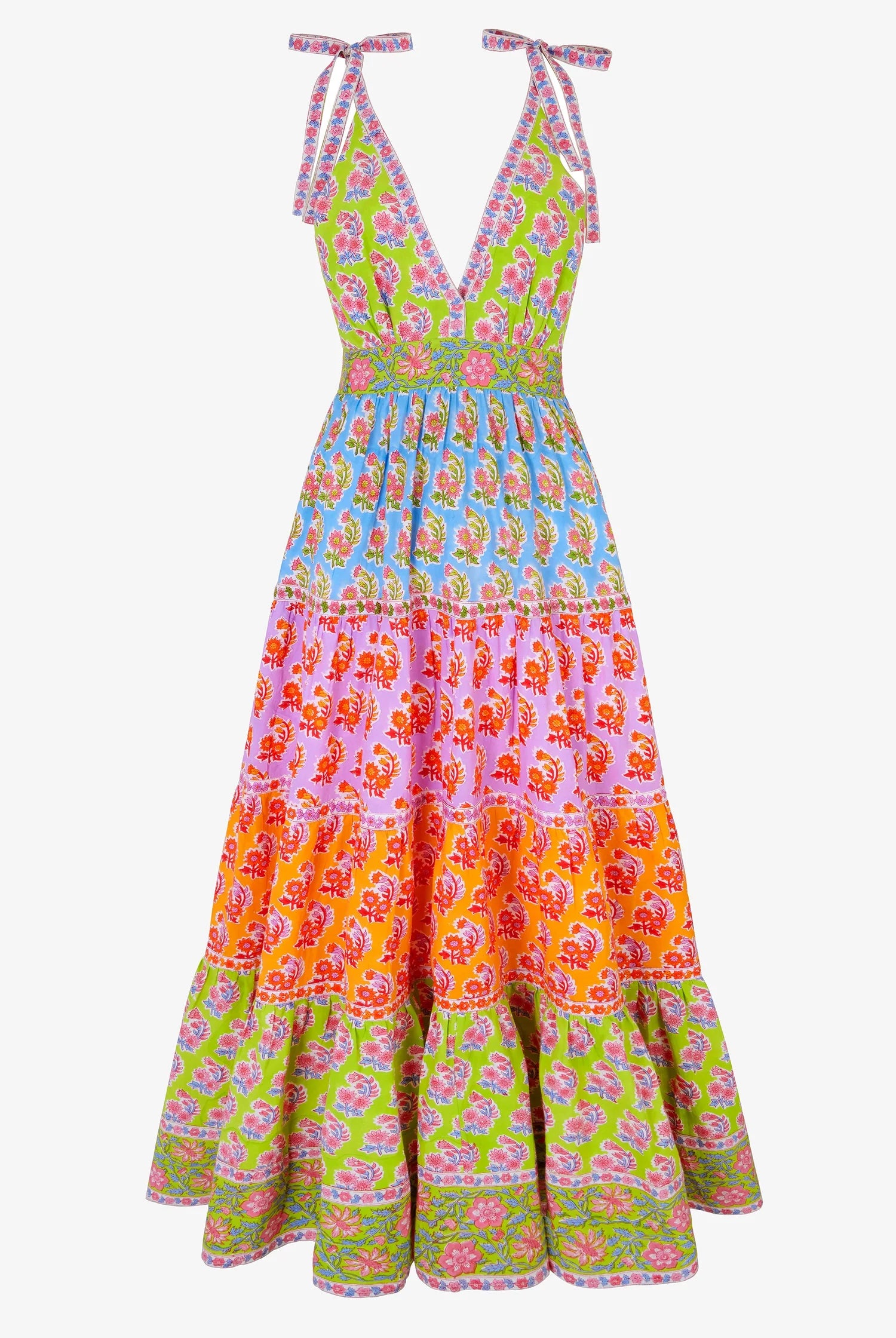 Pink City Prints Amour Dress - Rainbow Zinnia – Batik Chicago