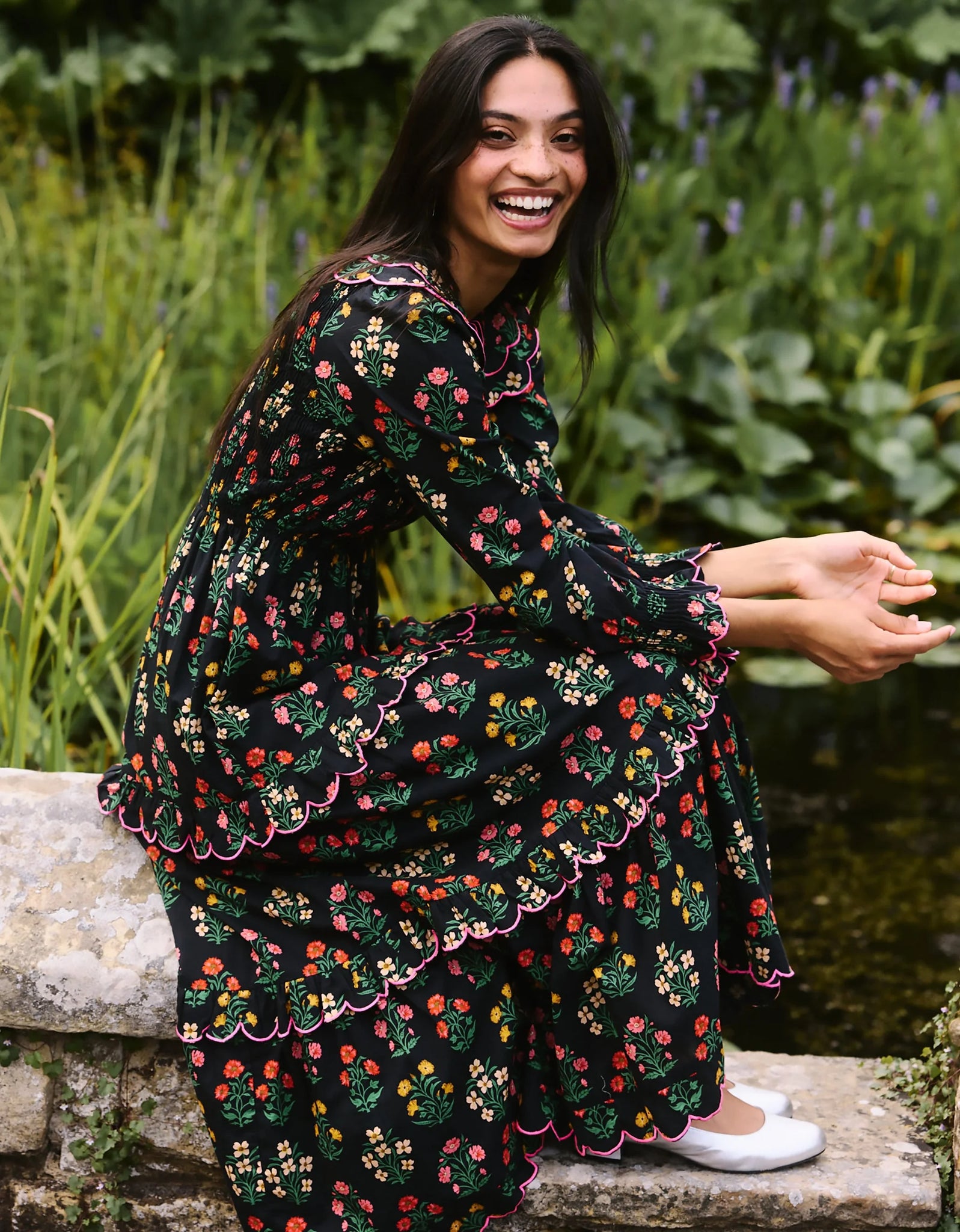 Pink City Prints Rita Dress - Rose Buta
