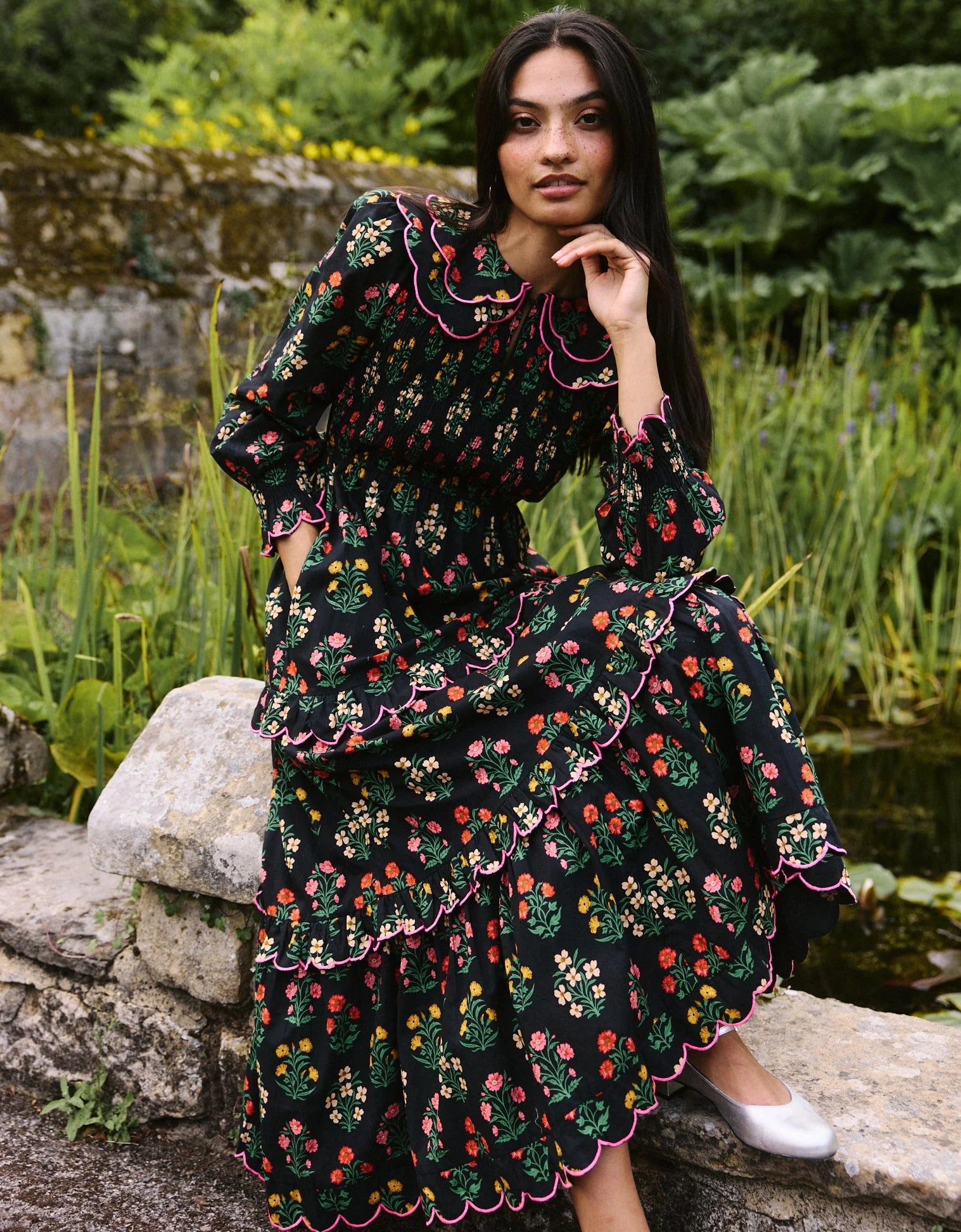 Pink City Prints Rita Dress - Rose Buta