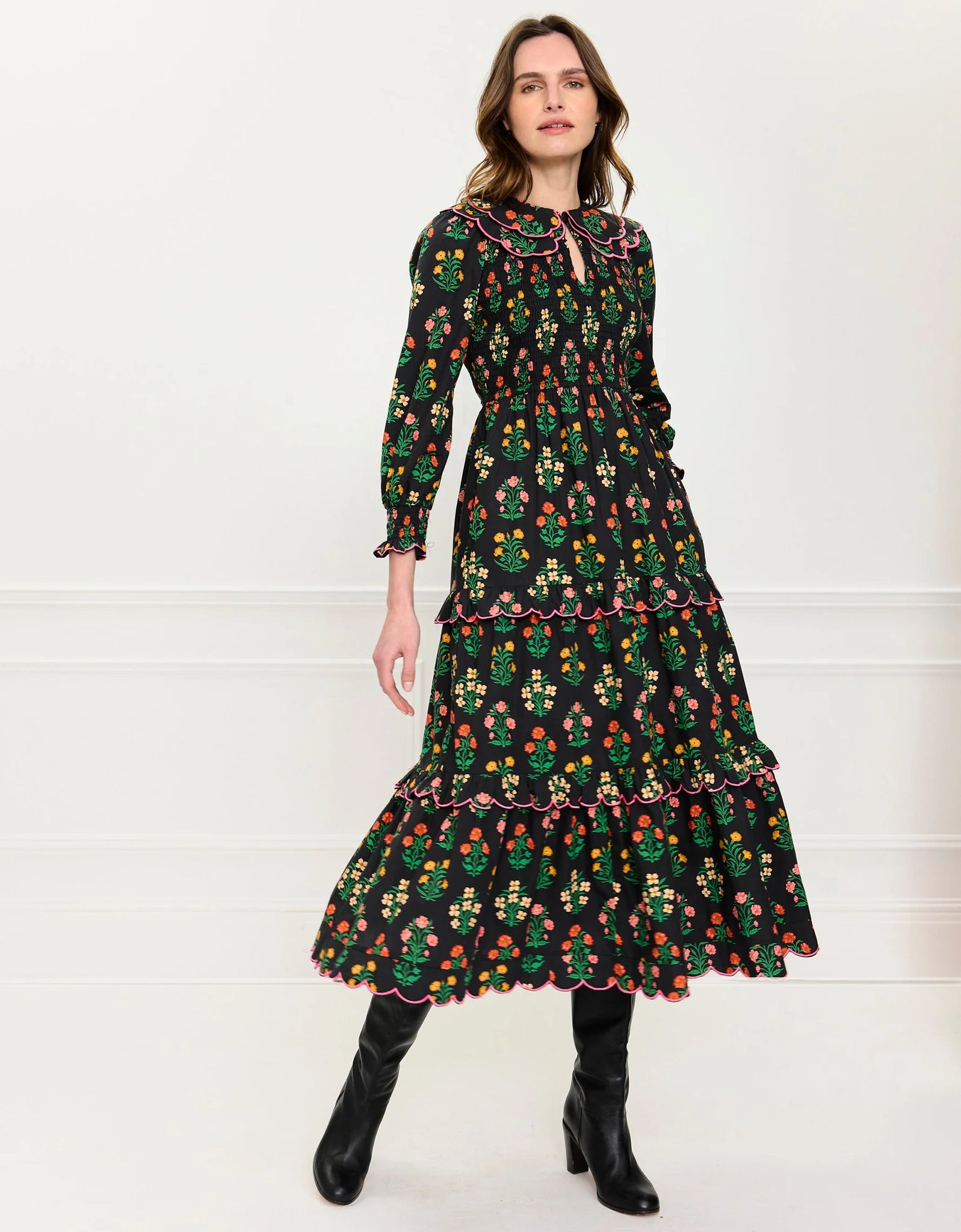 Pink City Prints Rita Dress - Rose Buta