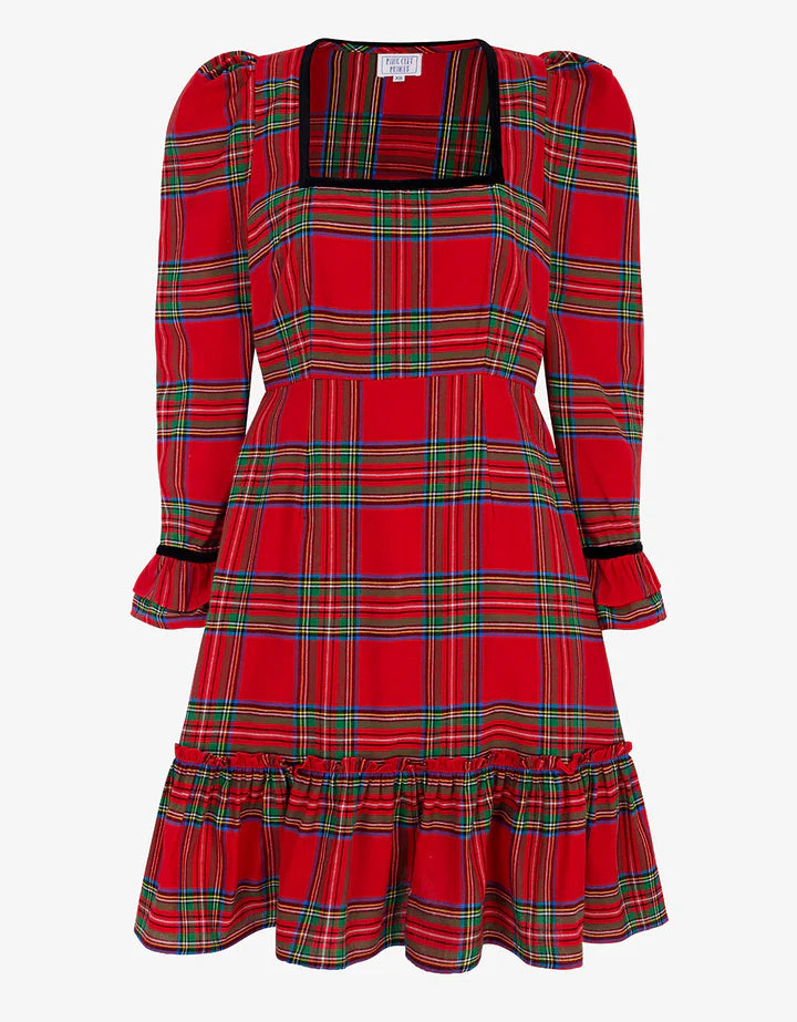 Pink City Prints Evelyn Mini - Ruby Tartan