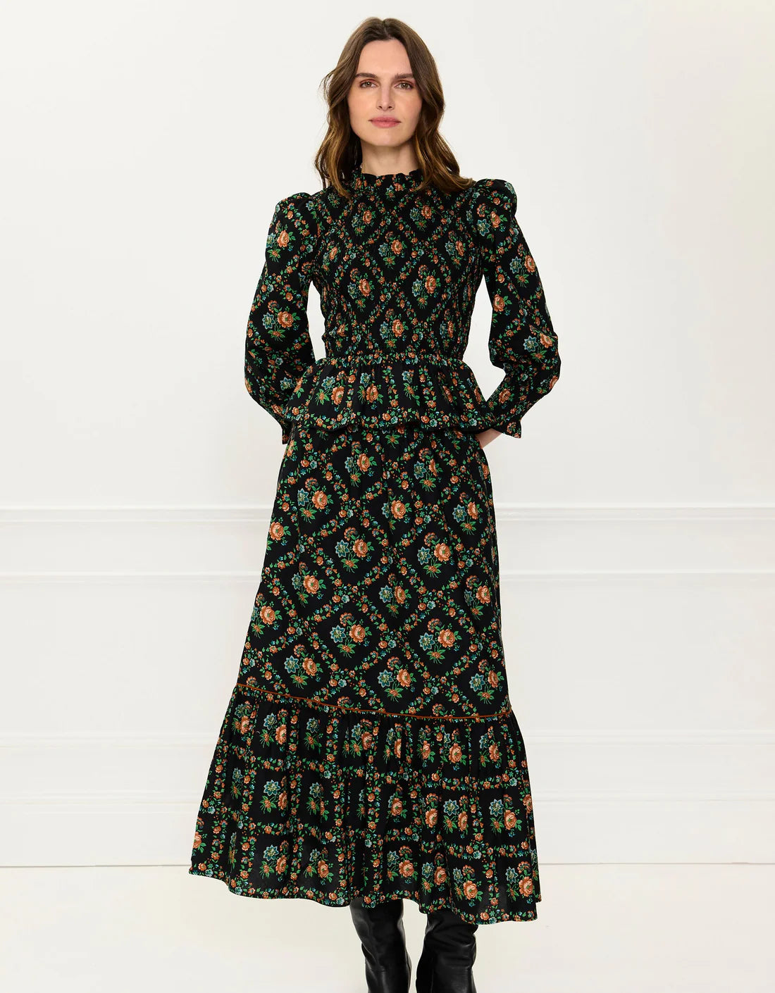 Pink City Prints Mabel Skirt - Vintage Trellis
