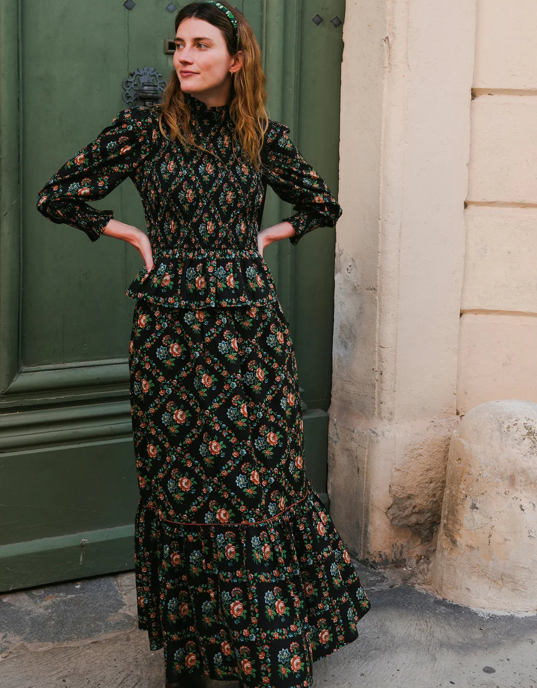 Pink City Prints Mabel Skirt - Vintage Trellis