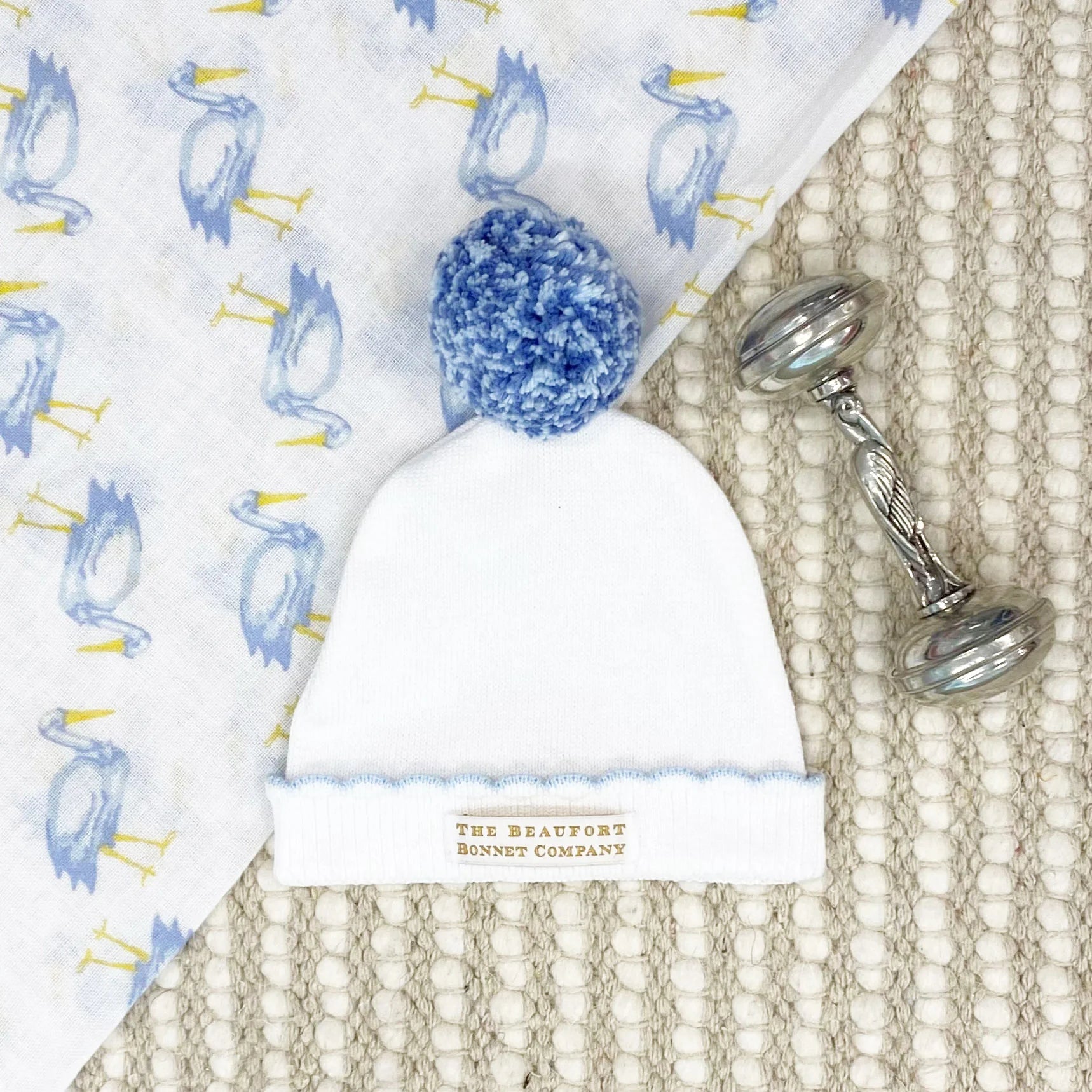 The Beaufort Bonnet Company - I'm Here Hat - Worth Avenue White w/ Buckhead Blue