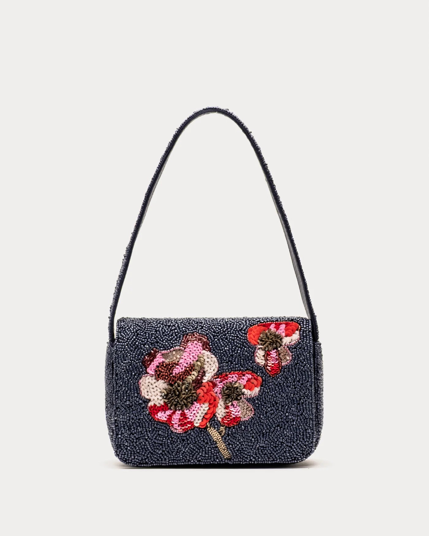 Frances Valentine Tini Beaded Bag - Paradise Poppy Navy