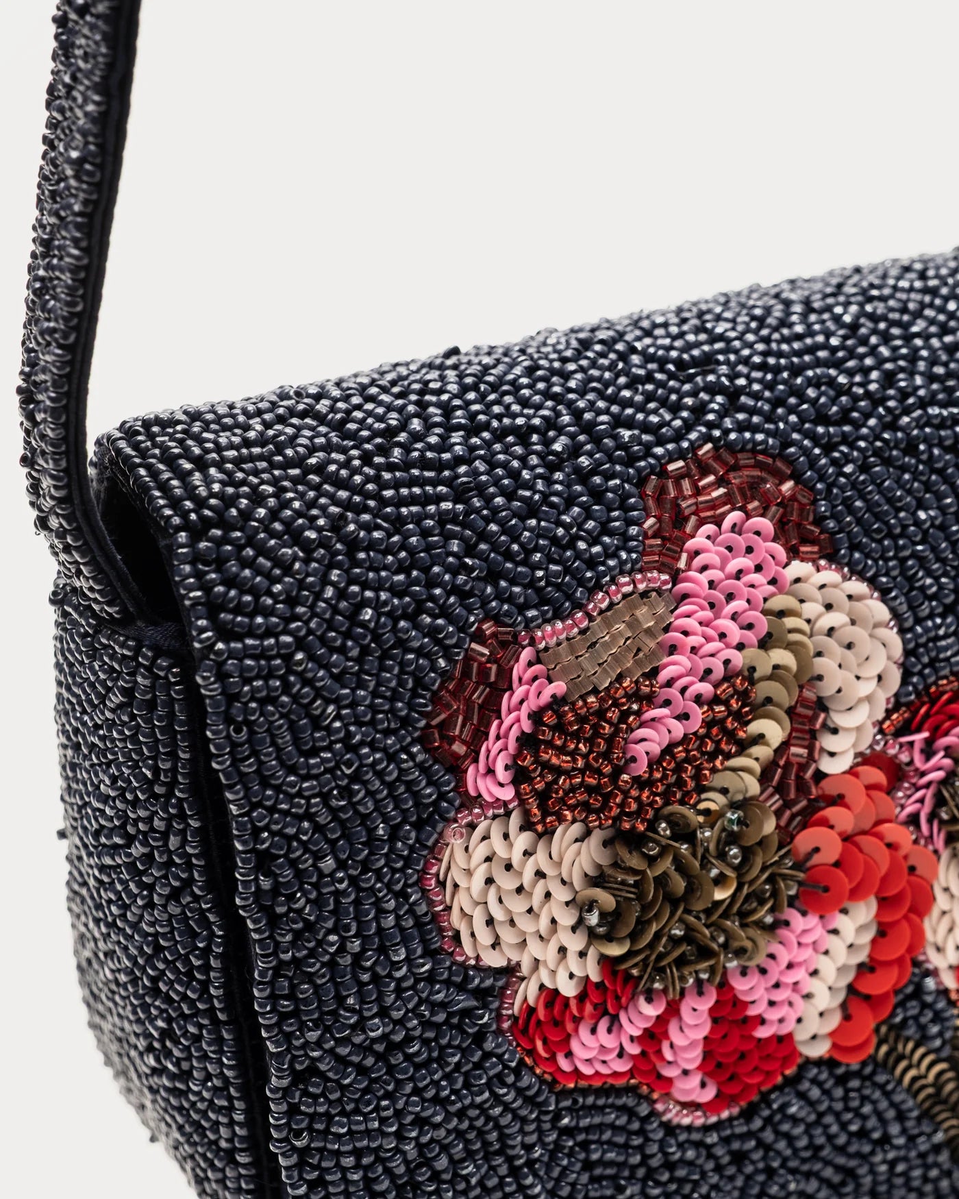 Frances Valentine Tini Beaded Bag - Paradise Poppy Navy