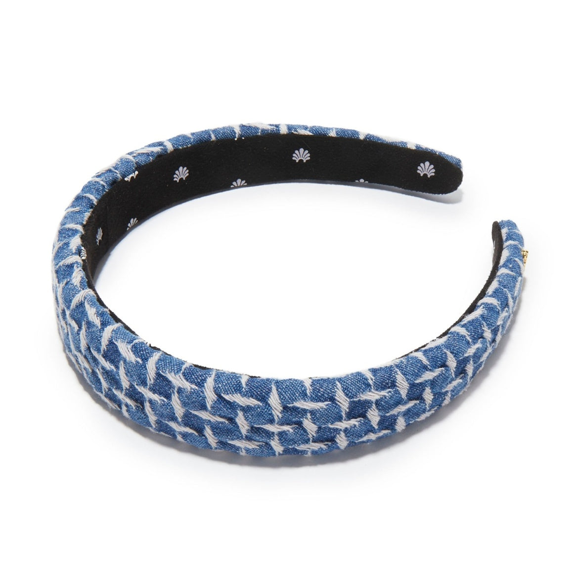 Lele Sadoughi Cadet Blue Charlotte Lattice Denim Headband
