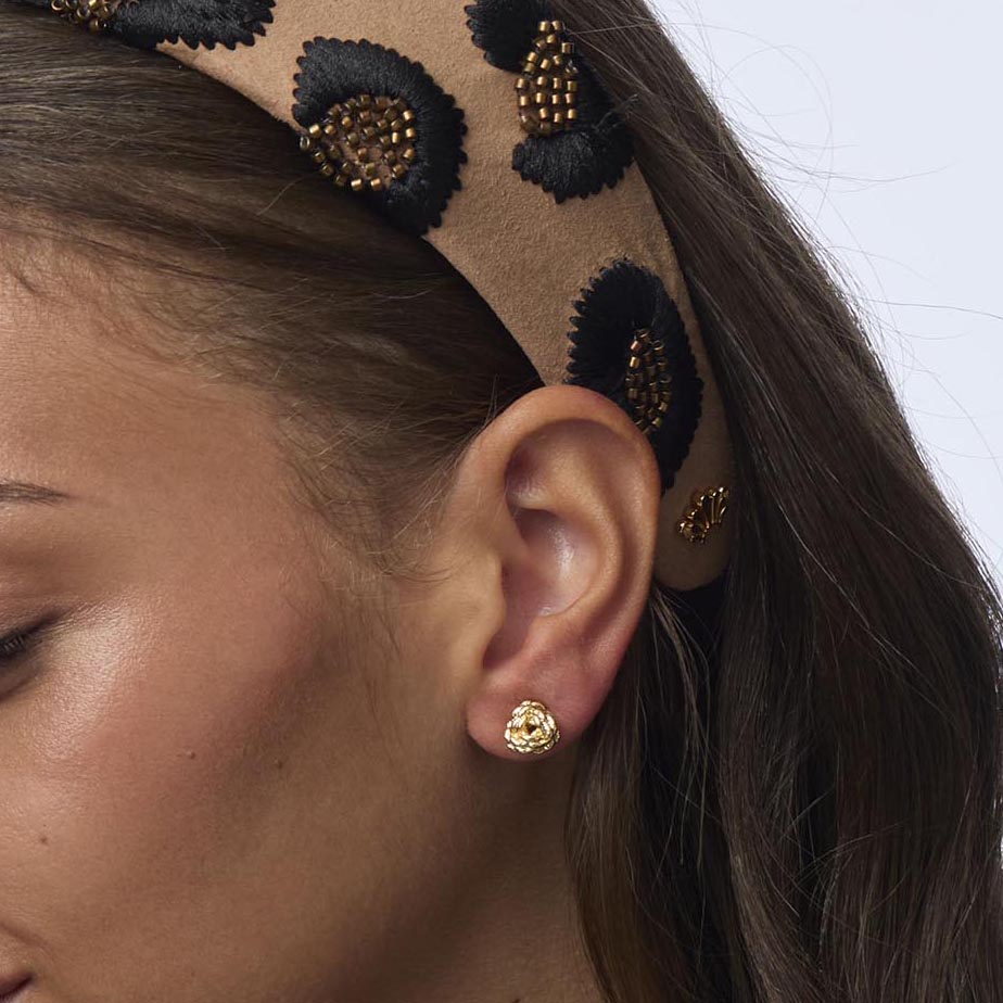 Lele Sadoughi Gold Chateau Rope Stud Earrings
