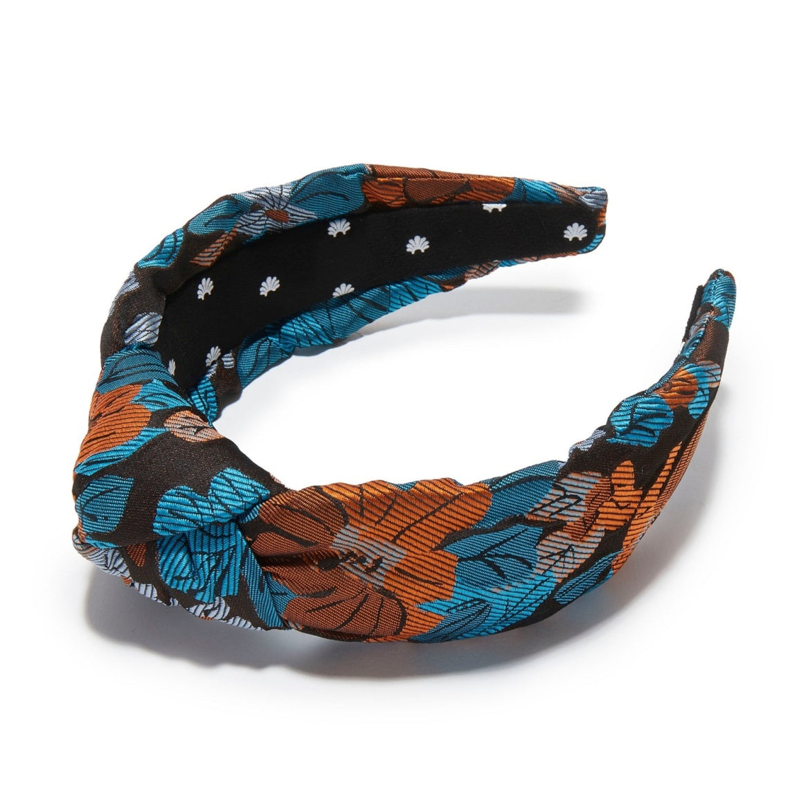 Lele Sadoughi Caramel Patina Knotted Floral Jacquard Headband