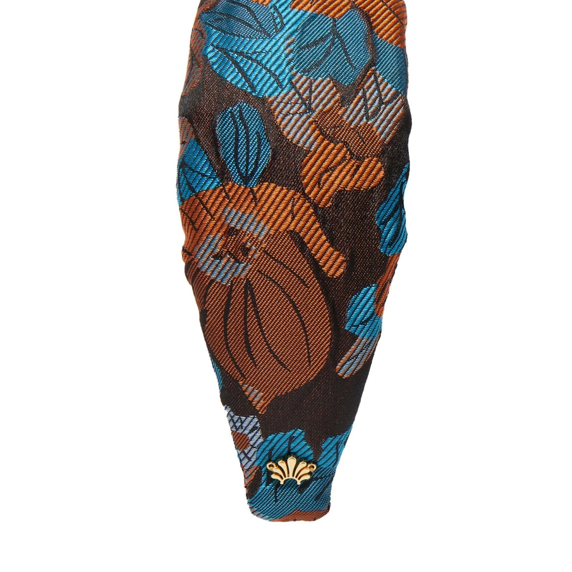 Lele Sadoughi Caramel Patina Knotted Floral Jacquard Headband