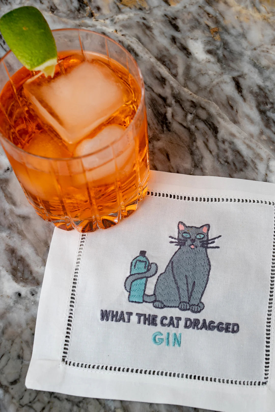 August Morgan What the Cat Dragged Gin Cocktail Napkin