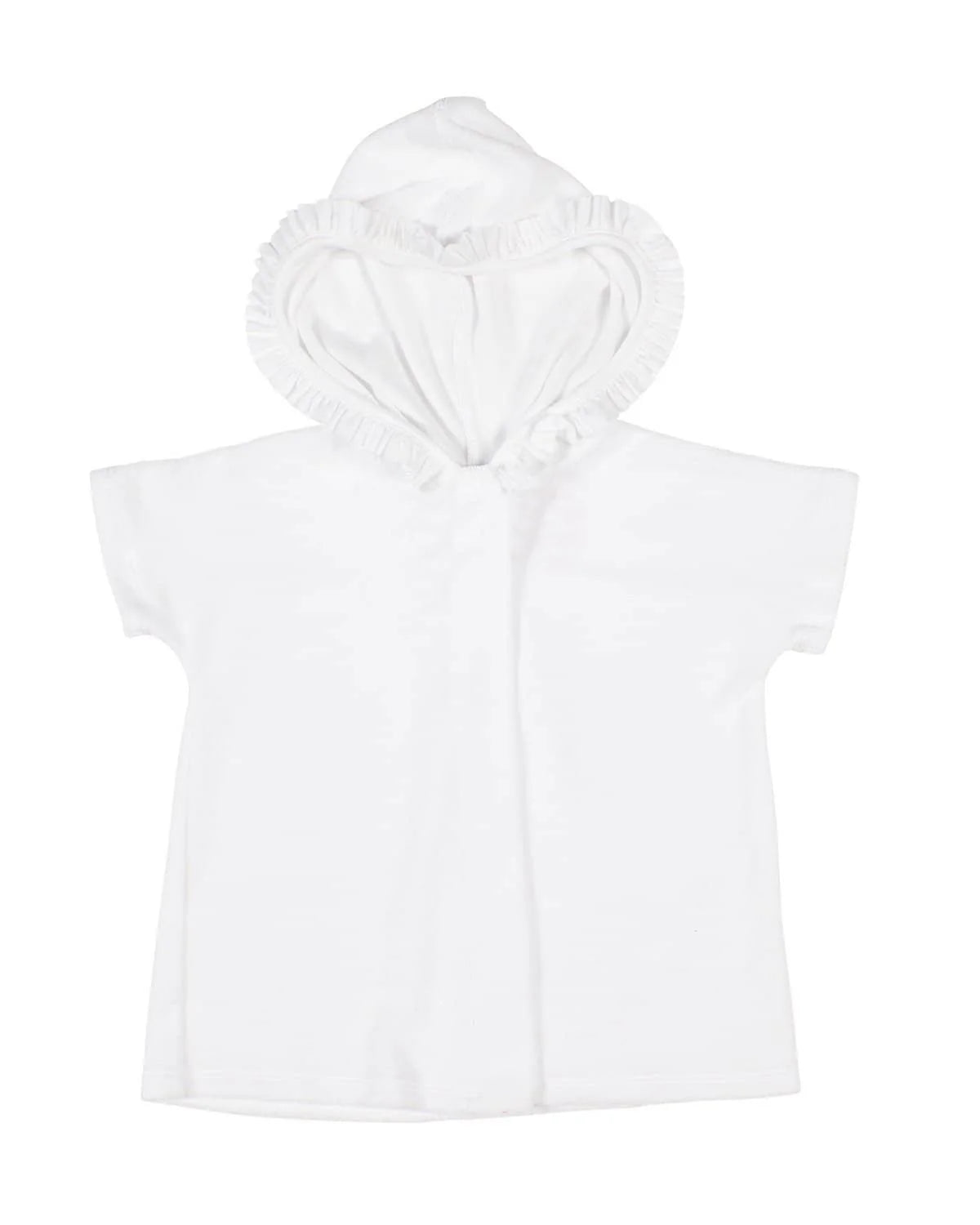 Florence Eiseman White Knitted Terry Hooded Kimono Coverup