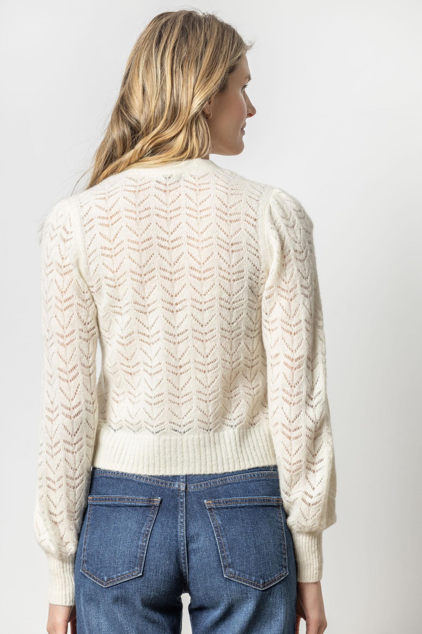 Lilla P Full Sleeve Cardigan Sweater - Ivory