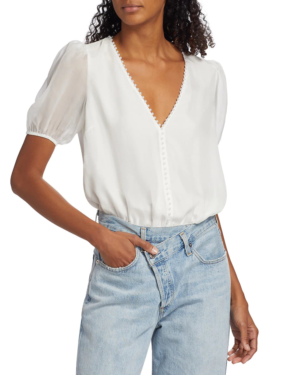Cami NYC White Pia Bodysuit
