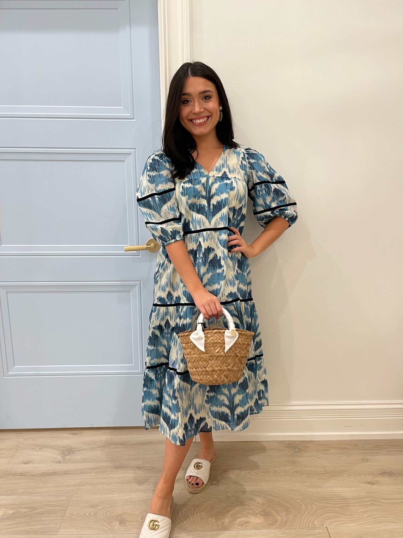 Olivia James Georgia Dress - Damask Sky