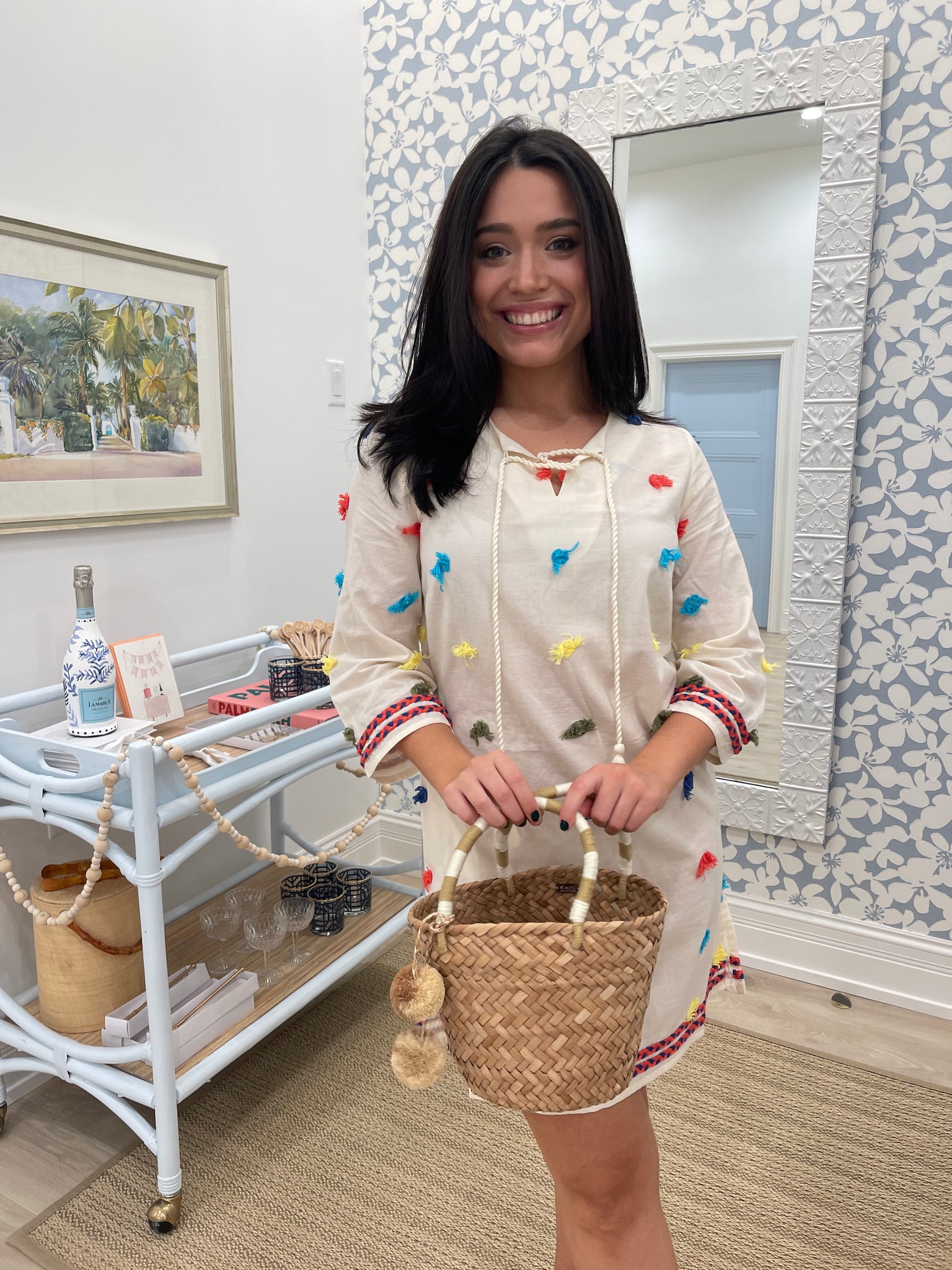 Frances Valentine Capri Tunic Dobby Dots