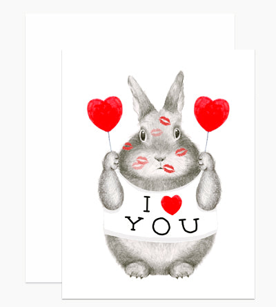 Dear Hancock I Heart You Bunny Card